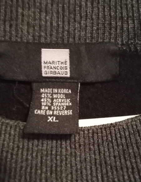 Marithé Francois Girbaud black crewneck wool sweater luxury item size XL - Picture 4 of 4